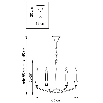 Люстра подвесная Lightstar Ragno 732167 40Вт 6 лампочек E14