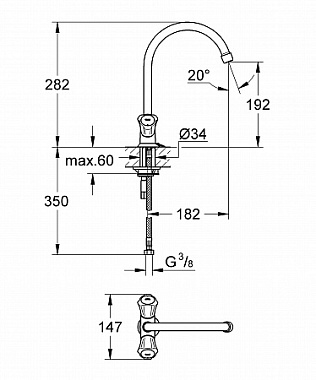Смеситель для кухни GROHE Costa L 31812001 высокий излив хром