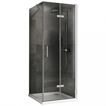 Угловое ограждение Abber Zart AG08080P-S81 195х80см стекло прозрачное