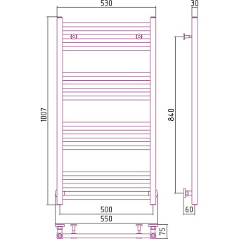 Полотенцесушитель СУНЕРЖА Модус 00-0250-1050 хром