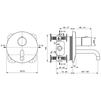 Смеситель для раковины IDEAL STANDARD CERAPLUS A6147AA хром