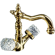 Смеситель для раковины Boheme Crystal 292-CRST золотой