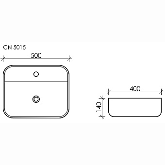 Раковина накладная Ceramica Nova ELEMENT CN5015 50х40см