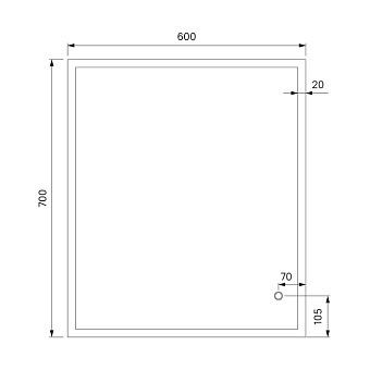 Зеркало IDDIS Brick BRI6000i98 70х60см с подсветкой