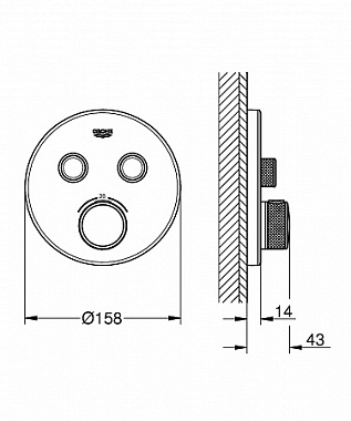 Смеситель для душа GROHE Grohtherm SmartControl 29151LS0 белый/хром