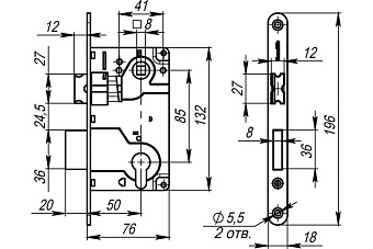 Замок межкомнатный ARMADILLO LH 25-50 AB BOX 28381 бронза