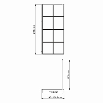 Перегородка для душа WASSERKRAFT Glan 66W40 200х120см стекло прозрачное