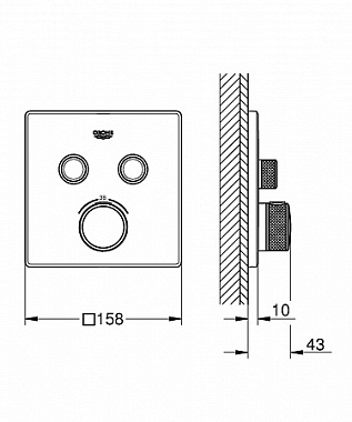 Смеситель для душа GROHE Grohtherm SmartControl 29156LS0 белый/хром