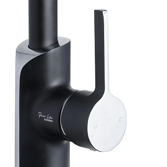 Смеситель для кухни Maxonor PL4093-7 поворотный излив чёрный