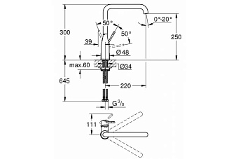 Смеситель для кухни GROHE Essence New 30269DL0 высокий излив медь