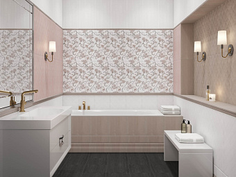 Настенная плитка KERAMA MARAZZI 11138R розовый структура обрезной 30х60см 1,26кв.м. матовая