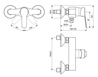 Смеситель для душа IDEAL STANDARD ENTELLA BC235AA хром