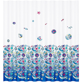 Шторка для ванной WASSERKRAFT Salm 180х180см синий