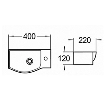 Раковина подвесная Comforty 7947AL 40х22см