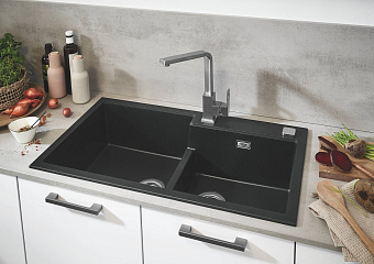 Мойка кухонная GROHE K500 31649AP0 86х50см чёрный матовый