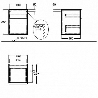 Шкаф подвесной GEBERIT iCon 841047000 48х45х60см коричневый