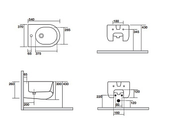 Биде подвесное Kerasan Flo 312301