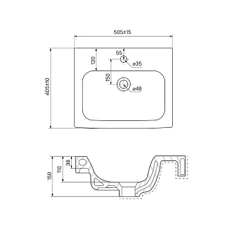 Раковина встраиваемая сверху IDDIS Optima Home 0145000i28 50,5х40,5см