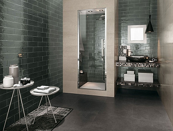 Настенная плитка FAP CERAMICHE Manhattan fKLO Black 30х10см 0,81кв.м. глянцевая