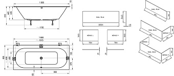 Ванна акриловая RAVAK CITY SLIM C921300000 180х80см встраиваемая