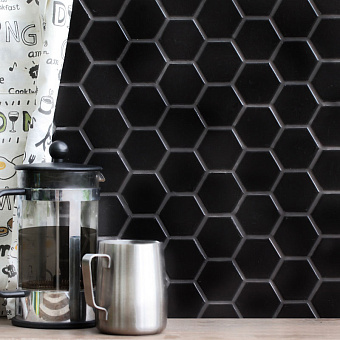 Керамическая мозаика Starmosaic Homework IDL4810 Hexagon small Black Matt 26,5х27,8см 0,96кв.м.