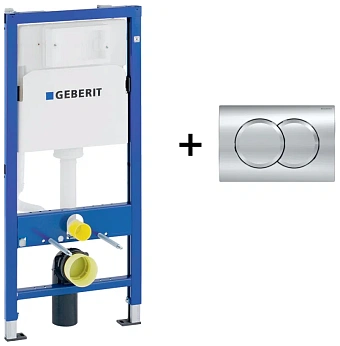 Комплект для установки подвесного унитаза GEBERIT Duofix Delta 458.133.21.2 с панелью смыва синий