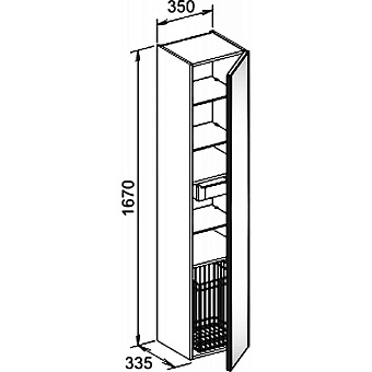 Пенал подвесной Keuco Royal Reflex 34031210002 34х35х167см белый