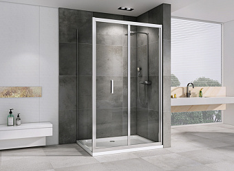 Угловое ограждение Abber Sonnenstrand AG07090-S100 195х100см стекло прозрачное