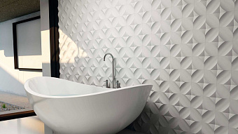 Настенная плитка WOW Wow 106537 Wave Ice White Matt 12,5х12,5см 0,417кв.м. матовая