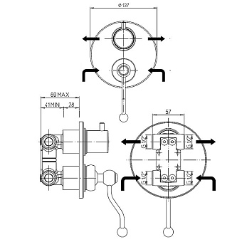 Смеситель для ванны Paini Duomo 88F36911 старая бронза