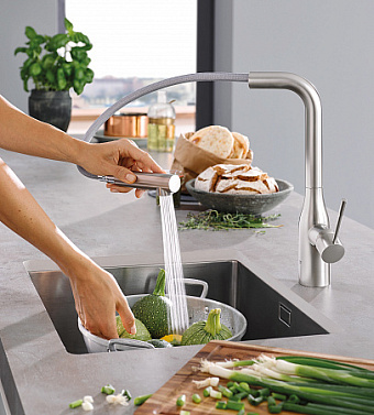 Смеситель для кухни GROHE Essence 30270DC0 высокий излив сталь