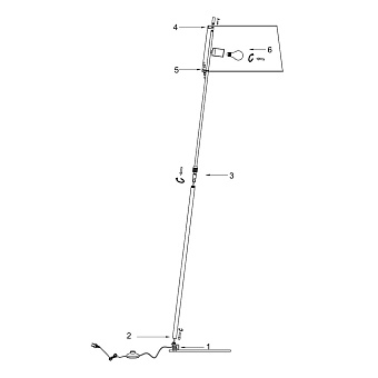 Торшер Maytoni Bergamo MOD613FL-01B 60Вт E27