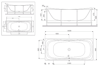 Экран для ванны AM-PM Sensation W30A-180-080W-P 80см