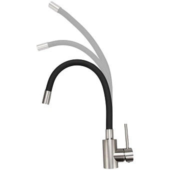 Смеситель для кухни Maxonor MN7280-8 поворотный излив чёрный