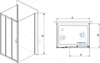 Угловое ограждение RGW Passage 060873137-011 PA-73 195х70см стекло прозрачное