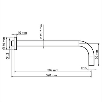 Держатель для верхнего душа WASSERKRAFT A079 чёрный