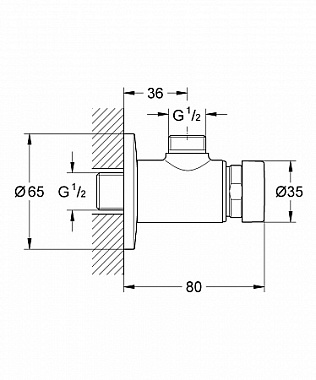 Вентиль запорный GROHE 36267000