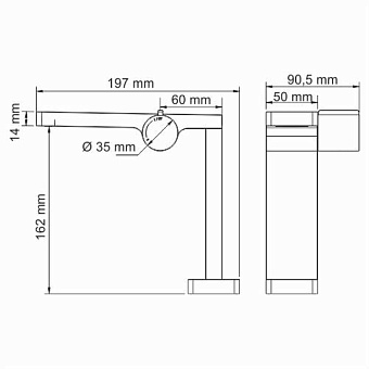 Смеситель для раковины WASSERKRAFT Alme 1510 хром