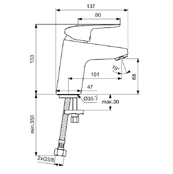Смеситель для раковины IDEAL STANDARD CERAFLEX B1710AA хром