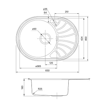 Мойка кухонная IDDIS Suno SUN65SLi77 65х46см сатин