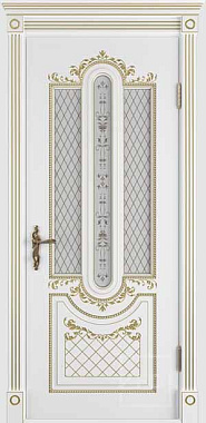 Межкомнатная дверь Владимирская фабрика дверей Classic Alexandria Polar Pg Art Cloud Эмаль 600х2000мм остеклённая