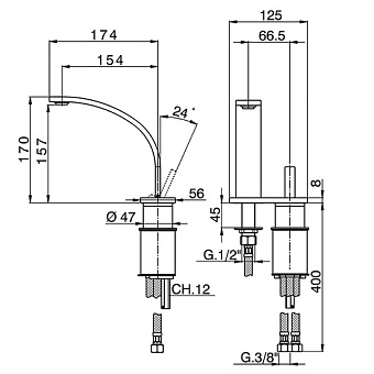 Смеситель для раковины Cisal Wave WA00652021 хром