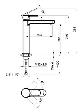 Смеситель для раковины Azario TEVIS AZ-15494551 хром