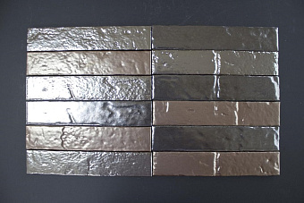 Настенная плитка WOW Crafted 105613 Hm Brick Steel 5х25см 0,573кв.м. глянцевая