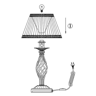 Настольная лампа Maytoni Grace RC247-TL-01-R 40Вт E14