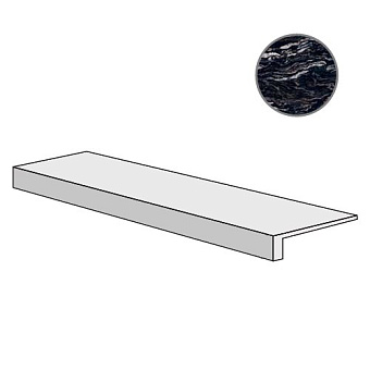 Плитка для ступеней ABK Sensi Gems PF60005669 Titanium Black Lux Ret 120х32см 0,384кв.м. матовая