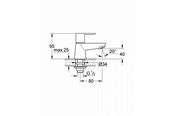 Смеситель для раковины GROHE BauLoop 20422000 хром