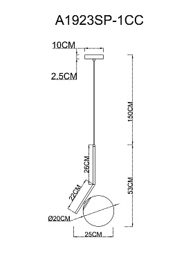 Светильник подвесной Arte Lamp Bolla-unica A1923SP-1CC 60Вт E27