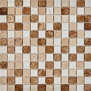 Мозаика PIXEL Каменная PIX278 Light Imperador/Dolomiti Bianco/Crema Nova мрамор 30,5х30,5см 0,93кв.м.