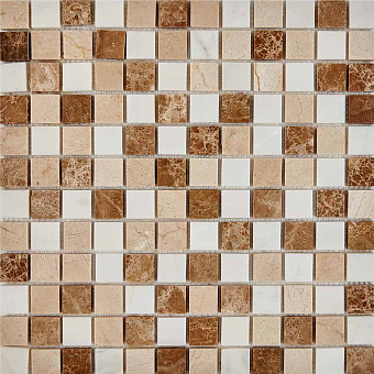 Мозаика PIXEL Каменная PIX278 Light Imperador/Dolomiti Bianco/Crema Nova мрамор 30,5х30,5см 0,93кв.м.